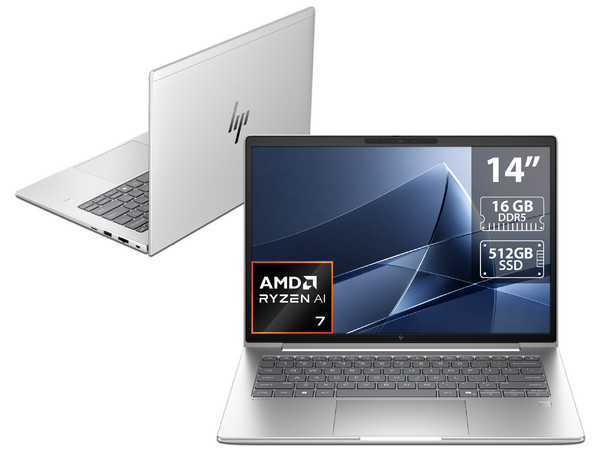 Laptop HP EliteBook 6 Next Gen AIG2a: 
Procesador AMD Ryzen AI 7 445 (hasta 4.6 GHz), 
Memoria de 16GB DDR5, 
SSD de 512GB, 
Pantalla de 14