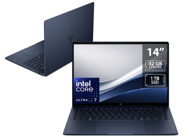 Laptop HP Elitebook X G2i:
Procesador Intel Core Ultra 7 356H (hasta 4.7 GHz),
Memoria de 32GB LPDDR5,
SSD de 1TB,
Pantalla de 14