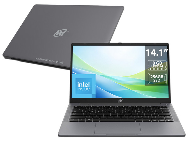 Laptop Hyundai HyBook 14CC4S02:
Procesador Intel Celeron N N4020 (hasta 2.8 Ghz),
Memoria de 8GB LPDDR4,
SSD de 256GB,
Pantalla de 14.1