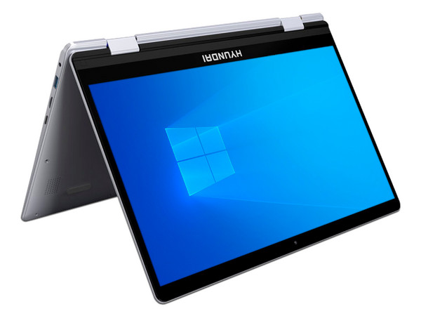 Laptop Hyundai Hyflip 14:
Procesador Intel Celeron N3350 (hasta 2.4 GHz),
Memoria de 4GB LPDDR4,
Disco Duro de 64GB,
Pantalla de 14