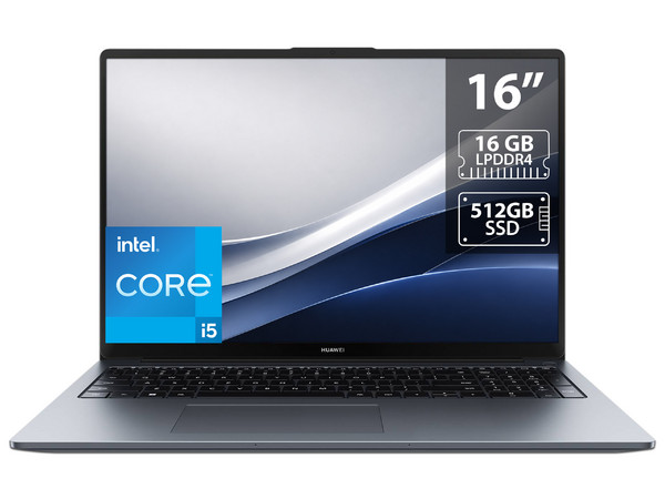 Laptop Huawei MateBook D16:
Procesador Intel Core i5 13420H (hasta 4.6 GHz),
Memoria de 16GB LPDDR4,
SSD de 512GB,
Pantalla de 16