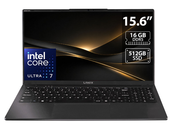 Laptop Lanix XBook B15:
Procesador Intel Core Ultra 7 155H (hasta 4.8 GHz),
Memoria de 16GB DDR5,
SSD de 512GB,
Pantalla de 15.6