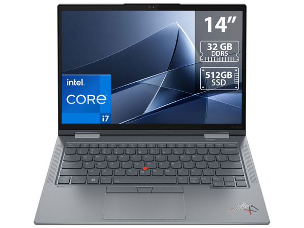 Laptop Lenovo ThinkPad X1 Yoga G8: 
Procesador Intel Core i7 1365U (hasta 5.2 GHz), 
Memoria de 32GB DDR5, 
SSD de 512GB, 
Pantalla de 14
