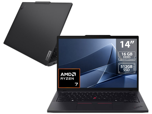 Laptop Lenovo ThinkPad T14 G5:
Procesador AMD Ryzen 7 Pro 8840U (hasta 5.1 GHz),
Memoria de 16GB DDR5,
SSD de 512GB,
Pantalla de 14