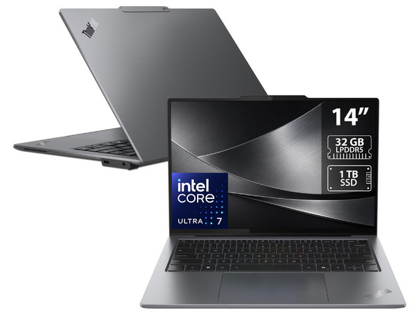 Laptop Lenovo ThinkPad X9-14 Gen 1 Aura Edition:
Procesador Intel Core Ultra 7 258V (hasta 4.8 Ghz),
Memoria de 32GB LPDDR5,
SSD de 1TB,
Pantalla de 14