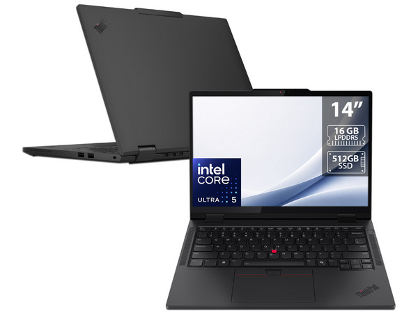 Laptop Lenovo ThinkPad T14s 2-in-1 Gen 1: 
Procesador Intel Core Ultra 5 225U (hasta 4.8 GHz), 
Memoria de 16GB LPDDR5, 
SSD de 512GB, 
Pantalla de 14