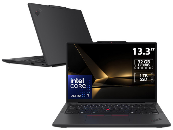 Laptop Lenovo ThinkPad X13 G6:
Procesador Intel Core Ultra 7 255U (hasta 5.2 GHz),
Memoria de 32GB LPDDR5,
SSD de 1TB,
Pantalla de 13.3