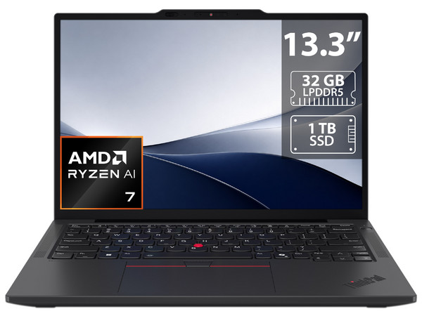 Laptop Lenovo ThinkPad X13 G6:
Procesador AMD Ryzen 7 AI Pro 350 (hasta 5.0 GHz),
Memoria de 32GB LPDDR5,
SSD de 1TB,
Pantalla de 13.3