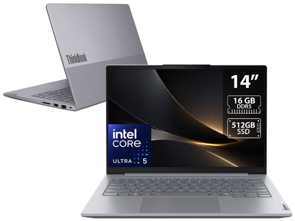 Laptop Lenovo ThinkBook 14 G8 IAL: 
Procesador Intel Core Ultra 5 225U (hasta 4.8 GHz), 
Memoria de 16GB DDR5, 
SSD de 512GB, 
Pantalla de 14