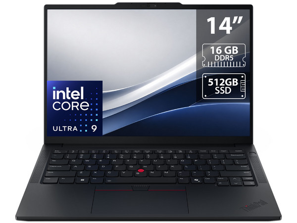 Laptop Lenovo ThinkPad E14 Gen 7:
Procesador Intel Core Ultra 9 185H (hasta 5.1 GHz), 
Memoria de 16GB DDR5, 
SSD de 512GB, 
Pantalla de 14