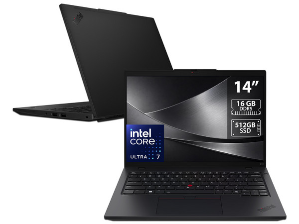 Laptop Lenovo ThinkPad L14 Gen 7: 
Procesador Intel Core Ultra 7 355 (hasta 4.7 GHz), 
Memoria de 16GB DDR5, 
SSD de 512GB,
Pantalla de 14