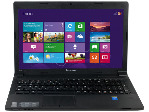 Laptop Lenovo B590:
Procesador Intel Pentium 2020M (2.4 GHz),
Memoria de 4 GB DDR3, Disco Duro de 500 GB,
Pantalla LED de 15.6