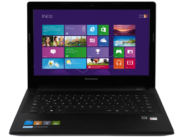 Laptop Lenovo G40-45 (80E1):
Procesador AMD E1-6010 (1.35 GHz),
2 GB DDR3, D.D. de 500 GB,
Pantalla LED de 14