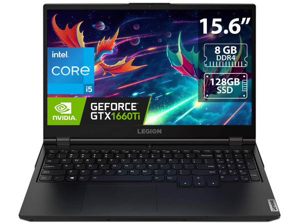 Laptop Gamer Lenovo Legion 5:
Procesador Intel Core i5 10300H (hasta 4.5 GHz),
Memoria de 8GB DDR4,
SSD de 128GB,
Disco Duro de 1TB,
Pantalla de 15.6