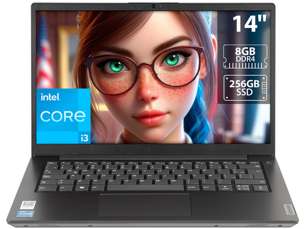 Laptop Lenovo V14 G3 IAP: 
Procesador Intel Core i3 1215U (hasta 4.4 GHz), 
Memoria de 8GB DDR4, 
SSD de 256GB, 
Pantalla de 14