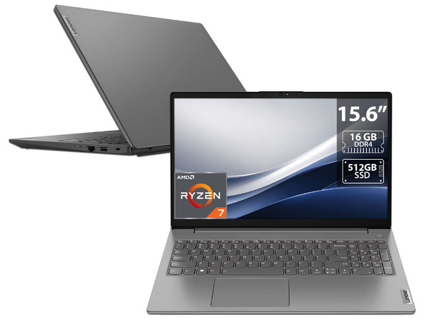 Laptop Lenovo V15 G4:
- Procesador AMD Ryzen 7 7730U (hasta 4.5 GHz),
- Memoria de 16GB DDR4,
- SSD de 512GB,
- Pantalla de 15.6