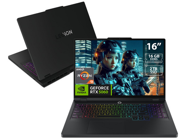 Laptop Gamer Lenovo Legion Pro 5: 
Procesador AMD Ryzen 9 9955HX (hasta 5.4 GHz), 
Memoria de 16GB DDR5, 
SSD de 2TB, 
Pantalla de 16