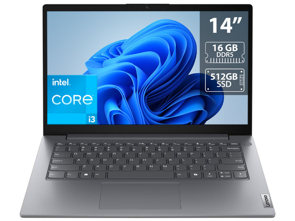 Laptop Lenovo V14 G5 IRL: 
Procesador Intel Core i3 1315U (hasta 4.5 GHz), 
Memoria de 16GB DDR5, 
SSD de 512GB, 
Pantalla de 14