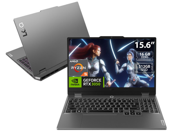 Laptop Gamer Lenovo LOQ 15ARP9
CPU AMD Ryzen 5 7235HS (hasta 4.2 GHz),
Memoria de 16GB DDR5,
SSD de 512GB,
Pantalla de 15.6