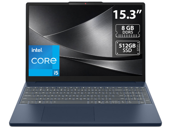 Laptop Lenovo IdeaPad Slim 3i: 
Procesador Intel Core i5 13420H (hasta 4.6 GHz), 
Memoria de 8GB DDR5, 
SSD de 512GB, 
Pantalla de 15.3