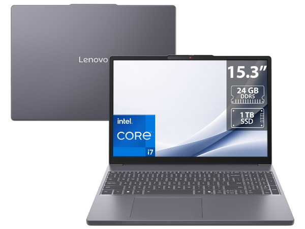 Laptop Lenovo IdeaPad Slim 3: 
CPU Intel Core i7 13620H (hasta 4.9 GHz), 
Memoria de 24GB DDR5, 
SSD de 1TB, 
Pantalla de 15.3