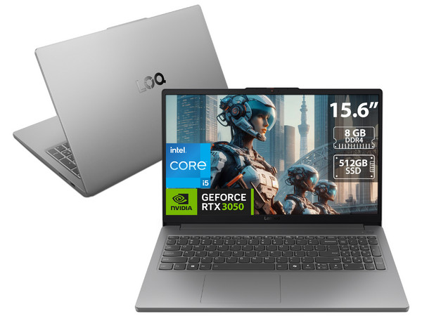 Laptop Gamer Lenovo LOQ 15IAX9E:
Procesador Intel Core i5 12450HX (hasta 4.4 GHz),
Memoria de 8GB DDR4,
SSD de 512GB,
Pantalla de 15.6