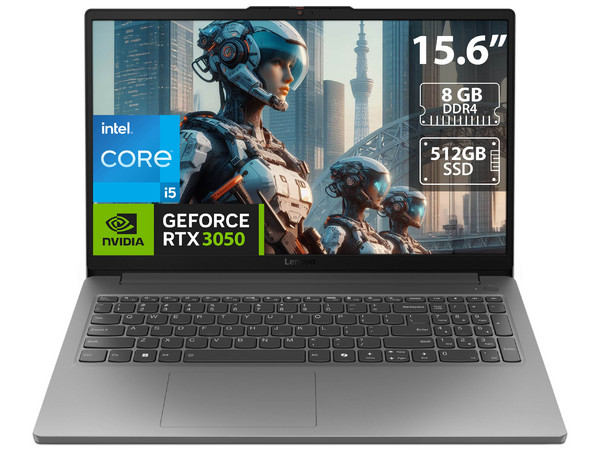 Laptop Gamer Lenovo LOQ 15IAX9E:
Procesador Intel Core i5 12450HX (hasta 4.4 GHz),
Memoria de 8GB DDR4,
SSD de 512GB,
Pantalla de 15.6