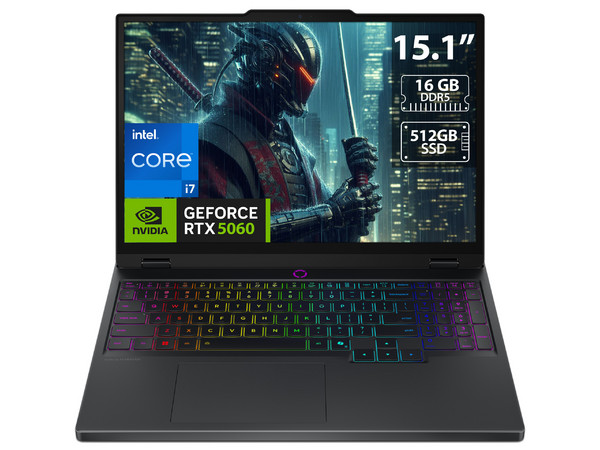 Laptop Gamer Lenovo Legion 5: 
Procesador Intel Core i7 14700HX (hasta 5.5 GHz), 
Memoria de 16GB DDR5, 
SSD de 512GB, 
Pantalla de 15.1