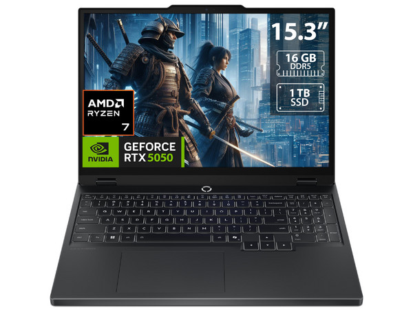 Laptop Lenovo Legion 5:
Procesador AMD Ryzen 7 260 (hasta 5.1 GHz),
Memoria de 16GB DDR5,
SSD de 1TB,
Pantalla de 15.3