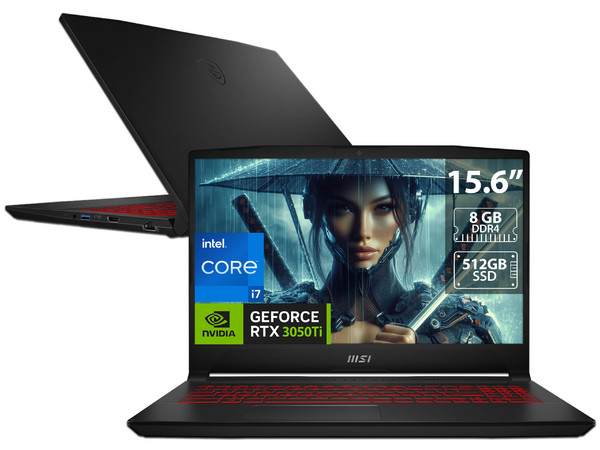 Laptop Gamer MSI Katana GF66: 
Procesador Intel Core i7 12650H (hasta 4.7 GHz), 
Memoria de 8GB DDR4, 
SSD de 512GB, 
Pantalla de 15.6