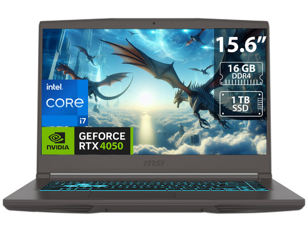 Laptop MSI Thin 15 B13VE:
Procesador Intel Core i7 13620H (hasta 4.9 GHz),
Memoria de 16GB DDR4,
SSD de 1TB,
Pantalla de 15.6