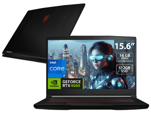 Laptop Gamer MSI Thin GF63:
Procesador Intel Core i7 12650H (hasta 4.7 GHz),
Memoria de 16GB DDR4,
SSD de 512GB,
Pantalla de 15.6