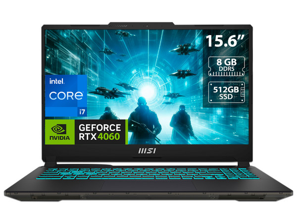 Laptop Gamer MSI Cyborg A12VF:
Procesador Intel Core i7 12650H (hasta 4.7 GHz),
Memoria de 8GB DDR5,
SSD de 512GB,
Pantalla de 15.6