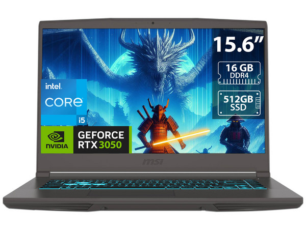 Laptop MSI THIN 15 B13UC-1000US:
Video GeForce RTX 3050,
Procesador Intel Core i5 13420H (hasta 4.6 GHz),
Memoria de 16GB DDR4,
SSD de 512GB,
Pantalla de 15.6