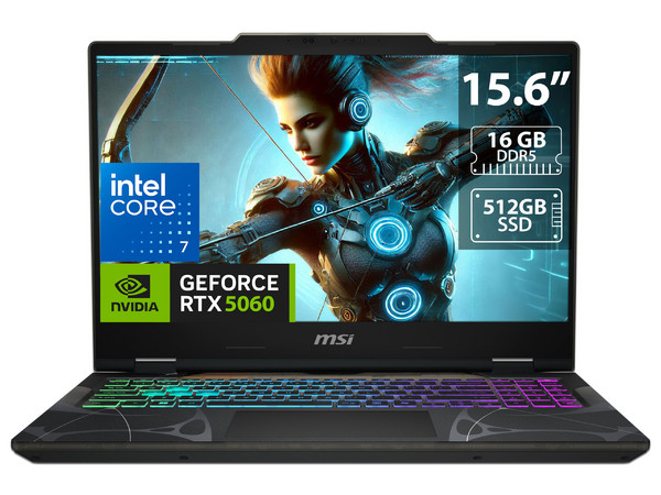 Laptop Gamer MSI CYBORG 15: 
Procesador Intel Core 7 240H  (hasta  5.2 GHz), 
Memoria de 16GB DDR5, 
SSD de 512GB, 
Pantalla de 15.6