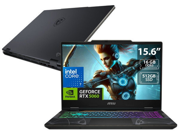 Laptop Gamer MSI CYBORG 15: 
Procesador Intel Core 7 240H  (hasta  5.2 GHz), 
Memoria de 16GB DDR5, 
SSD de 512GB, 
Pantalla de 15.6