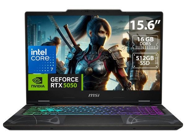 Laptop Gamer MSI CYBORG 15: 
Procesador Intel Core 7 240H (hasta 5.2 GHz), 
Memoria de 16GB DDR5, 
SSD de 512GB, 
Pantalla de 15.6