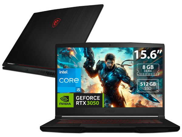 Laptop Gamer MSI GF63 Thin:
Procesador Intel Core i5 11400H (hasta 4.5 GHz),
Memoria de 8GB DDR4,
SSD de 512GB,
Pantalla de 15.6