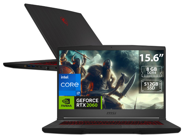 Laptop Gamer MSI Thin GF65:
Procesador Intel Core i7 9750H (hasta 4.5 GHz),
Memoria de 8GB DDR4,
SSD de 512GB,
Pantalla de 15.6