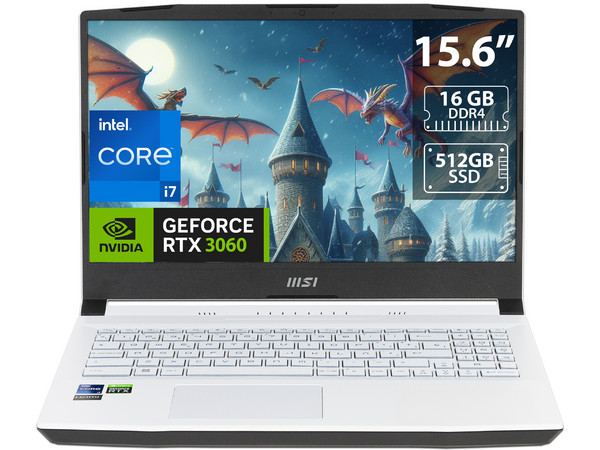 Laptop Gamer MSI Sword 15:
Procesador Intel Core i7 12700H (hasta 4.7 GHz),
Memoria de 16GB DDR4,
SSD de 512GB,
Pantalla de 15.6