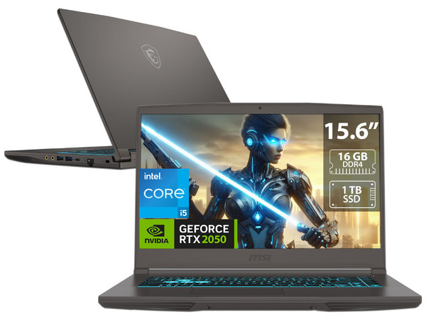 Laptop Gamer MSI Thin 15: 
Procesador Intel Core i5 12450H (hasta 4.4 GHz), 
Memoria de 16GB DDR4, 
SSD de 1TB, 
Pantalla de 15.6