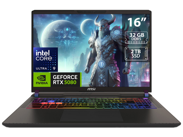 Laptop Gamer MSI Vector 16 HX AI: 
Procesador Intel Core Ultra 9 275HX (hasta 5.4 GHz), 
Memoria de 32GB DDR5, 
SSD de 2TB, 
Pantalla de 16