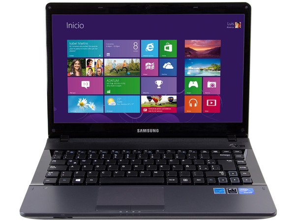Laptop Samsung NP300E4C-A0KMX:
Procesador Intel Celeron B820 (1.7 GHz),
Memoria de 2 GB DDR3, Disco Duro de 320 GB,
Pantalla HD LED de 14