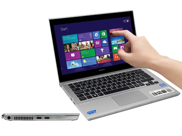 Ultrabook SONY VAIO T13 Touch:
Procesador Intel Core i5-3317U (hasta 2.6 GHz) 3ra Generación,
Memoria 4 GB DDR3, D. D. de 320 GB, 32 GB SSD,
Pantalla LED Touch de 13.3
