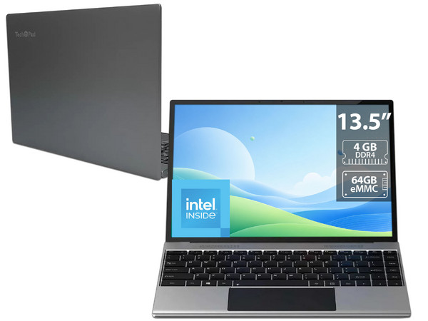 Tech Pad Cosmos 13 PRO:
Procesador Intel Pentium J3710,
Memoria de 4GB SSD de 64GB,
S.O. Windows 11 Home (64 Bits),
Incluye Audífonos TWS.
