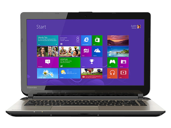 Laptop Toshiba Satellite L45-B4380SM:
Procesador Intel Celeron N2840 (hasta 2.58 GHz),
Memoria 4 GB DDR3L, D.D. de 750 GB,
Pantalla LED de 14