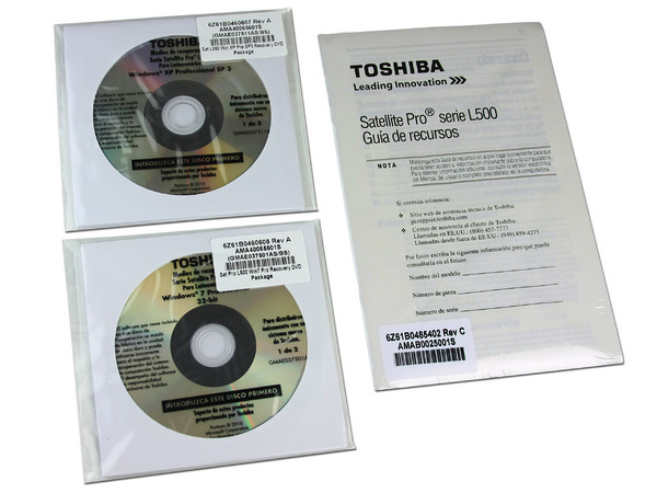 Laptop Toshiba Satellite Pro L500-SP6018M:
Procesador Intel Core i3-M330 (2.13 GHz),
Memoria de 3GB DDR3, Disco Duro de 320GB,
Pantalla LCD de 15.6”, DVD/RW Super-Multi,
Red Inalámbrica 802.11b/g,
Windows 7 Professional