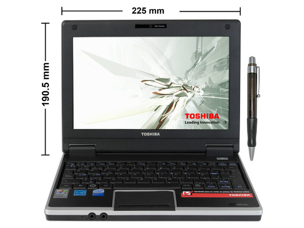 UltraPortátil Netbook Toshiba NB105:
Procesador Intel Atom N270 (1.60 GHz),
Memoria de 1GB DDR II, Disco Duro de 120GB,
Pantalla de 8.9