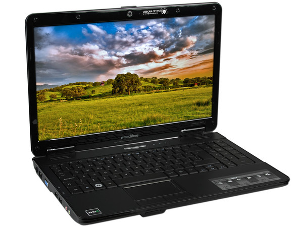 Portátil eMachines E627-5765:
Procesador AMD Athlon 64 TF-20 (1.6 GHz),
Memoria de 1GB DDR II, Disco Duro de 160GB,
Pantalla de 15.6