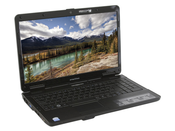 Portátil eMachines E725-4039:
Procesador Intel Pentium DualCore T4200 (2.0GHz),
Memoria de 2GB DDR II, Disco Duro de 160GB,
Pantalla de 15.6